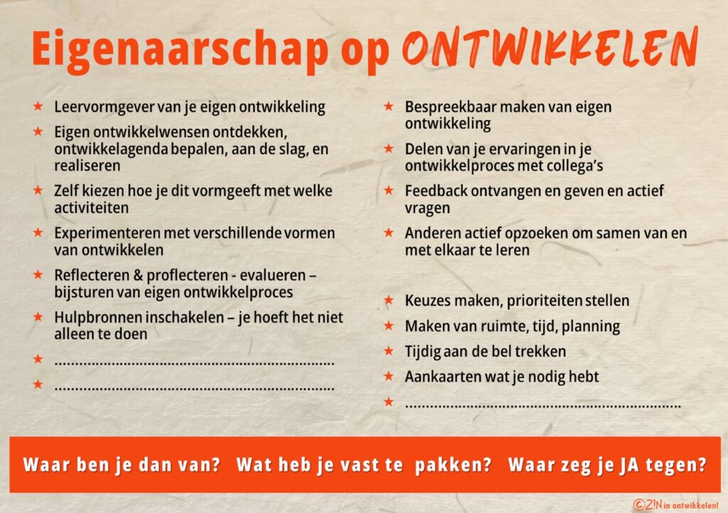 Eigenaarschap op ontwikkelen – overzicht van gedrag, keuzes en verantwoordelijkheden in het ontwikkelproces